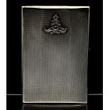 A George VI silver Military presentation cigarette case,