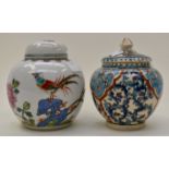 Two 20th century ginger jars and covers (2)