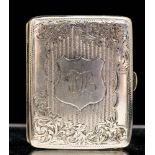 An Edwardian silver cigarette case,