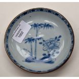 A Nanking Cargo small dish sold by Christies - label