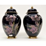 Pair of Carlton Ware Moonlight vases with lid (10 inches approx)