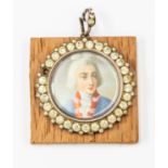 A portrait miniature with depicting a stylised Nelson,