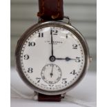 J W Benson, a circa 1920's gents J W Benson silver wristwatch,