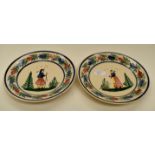 A pair of Quimper decorative plates initialled HB verso (2)