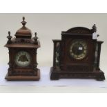A walnut cased German (Warttemberg) mid 19th Century 14 day striking clock, table clock,