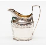 George III silver cream jug, London 1798, makers mark part rubbed,