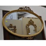 Victorian oval gilt framed mirror