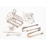 19th Century silver seven bar silver toast rack; London 1886,