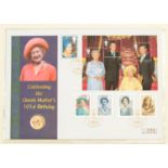Sovereign coin - stamp cover 'The Queen Mother' 101st Birthday,