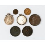 Penny 1806; Penny 1884; Penny 1863; A 1977 One Pence piece,