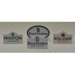 Four 20th Century Ceramic Point of Sale Plaques. Royal Doulton. Royal Albert. Minton.