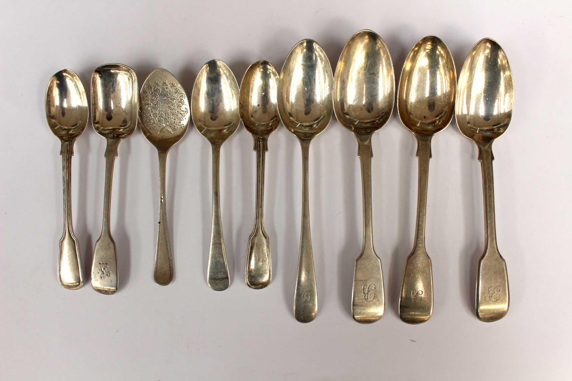 A collection of early Victorian and later silver spoons, mostly assayed for London,