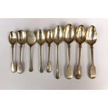 A collection of early Victorian and later silver spoons, mostly assayed for London,