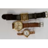 A 1920s 9ct gold gentlemans wristwatch, a 1974 Benson Automatic gentlemans wristwatch,