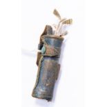 Golf Interest: an early 20th Century possibly American novelty leather miniature golf club bag with