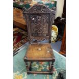 A 19th Century joined oak Wainscot chair,
