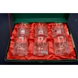 A cased set of Thomas Webb crystal glasses.