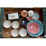 Collection of kitchenware, Bourne Denby butterdish, jug,