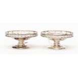 Two silver bonbon dishes Birmingham, engraved, Welsh Golf Union, 1930, total gross weight approx 4.