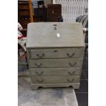 A 20th Century painted bureau with four long drawers.