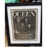 Queen in concert Melody Maker advert autographed/signed 1982 in blue sharpie by Roger Taylor and