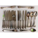 German Solingen silver plated cutlery, 12 placings, knife, fork, spoon,