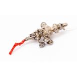 Victorian silver and coral teether rattle,