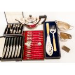 Assorted plated flatware and holloware