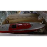 Trix 2 x tinplate boats plus selection of Trix construction parts,