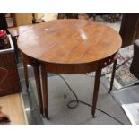 2 Georgian style mahogany demi lune tables on casters