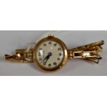 A 9ct gold ladies Rotary wristwatch, round dial, white dial, numbers, case approx 18mm,