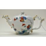 A miniature Meissen tea pot and cover, Kakiemon style decoration, circa 1730-35,