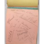 Cricket: A small collection of various cricket autographs contained within an autograph book,