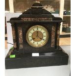 Victorian slate mantle clock, Roman numerals,