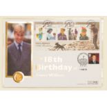 Sovereign coin - stamp cover 'The 18th Birthday of Prince William' Sovereign 1982