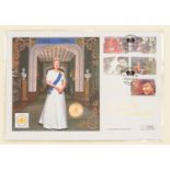 Sovereign coin - stamp cover 'The Queens Golden Jubilee' Sovereign 2001