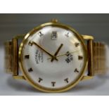 A gentleman's gold plated 1960's Rotary wristwatch, champagne dial, date window,
