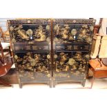 A pair of Chinese lacquered cabinets
