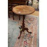 William IV walnut wine table on lions feet, stamped T.