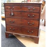 A George III mahogany chest of drawers,