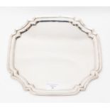 A George V shaped square salver, with canted corners and raised border, SAH, London, 1946, 20.