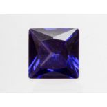 A loose square fancy cut tanzanite approx 7 carats