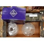 A large Edinburgh cut crystal bowl, cut glass fruit bowl and dishes,