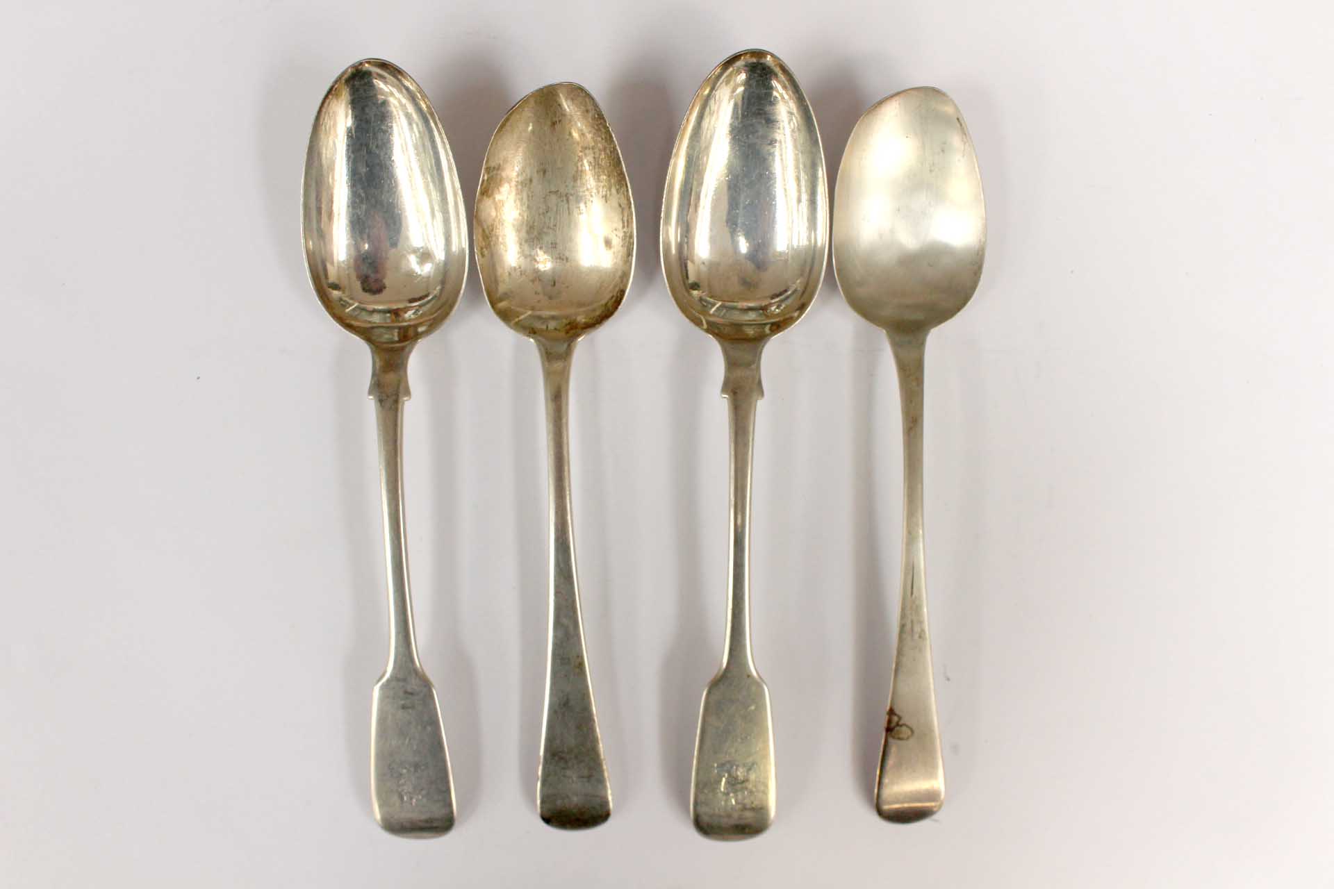 A pair of William IV silver table spoons, London 1834, makers marks for William Eaton,