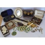 Collection of costume jewellery boxed items, pen knives,