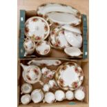 A Royal Albert Old Country Roses tea and dinner set, including six dinner plates, twelve tea plates,