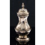 A George II silver pepperpot,