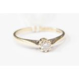 A 9ct white gold and diamond solitaire ring, set round brilliant cut diamond,