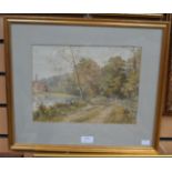Casworth ? a fisherman, signed and dated 1883, and two other watercolours,