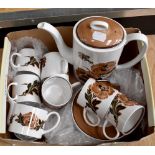 Susie Cooper coffee set Reverie including six espresso cans with saucers, plus milk,